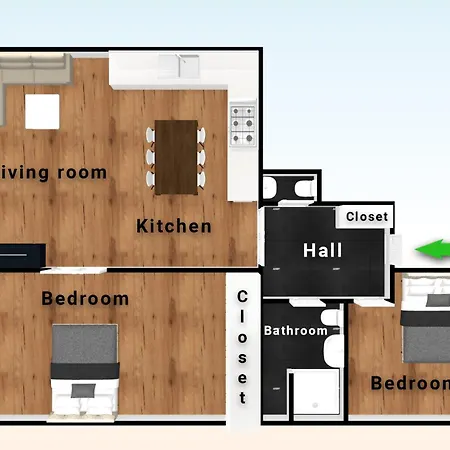 Ruin Bar 2 Bedroom 1.5 Bath Apt. Sleeps 6